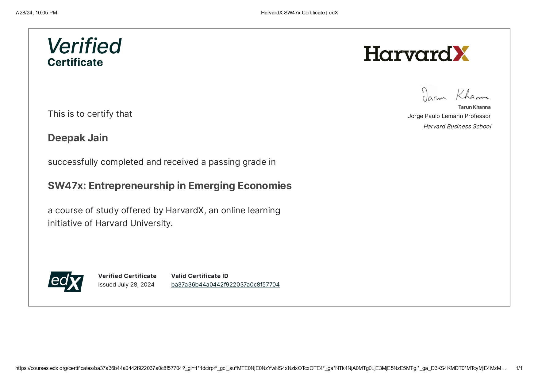 Harvard University - Leadership Program